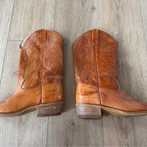 Dingo Brown Leather Cowboy Western Boots Sz 9 1/2 D Men’s Made USA Rodeo Work